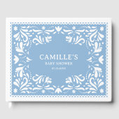 Blue Cielito Lindo Papel Picado Baby shower Gastenboek (Voorkant)