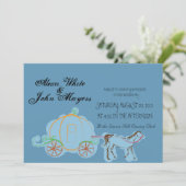 Blue Cinderella bruiloft-uitnodiging Kaart (Staand voorkant)
