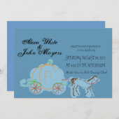 Blue Cinderella bruiloft-uitnodiging Kaart (Voorkant / Achterkant)