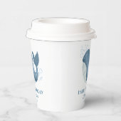 Blue Circle Bubble Schattige Whale Kids Verjaardag Papieren Bekers (Rechts)