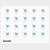 Blue Circle Bubble Schattigee walvis Verjaardag da Ronde Sticker (Vel)