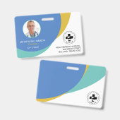 Blue Circle Design | Medische foto-ID & logo Badge (Voor- en achterkant)