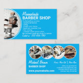 Blue Circle Hair Salon Afbeeldingen Barber Visitekaartje (Voorkant / Achterkant)