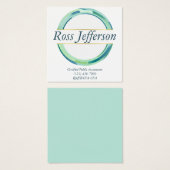 Blue Circle-Logo Vierkante Visitekaartjes (Voorkant /achterkant)