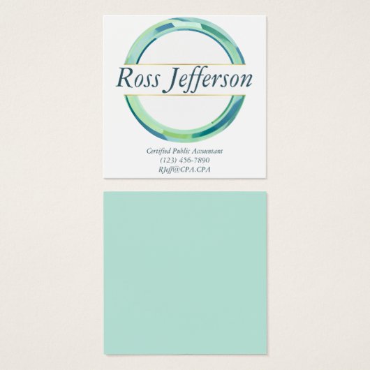 Blue Circle-Logo Vierkante Visitekaartjes (Voorkant /achterkant)