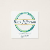 Blue Circle-Logo Vierkante Visitekaartjes (Voorkant)