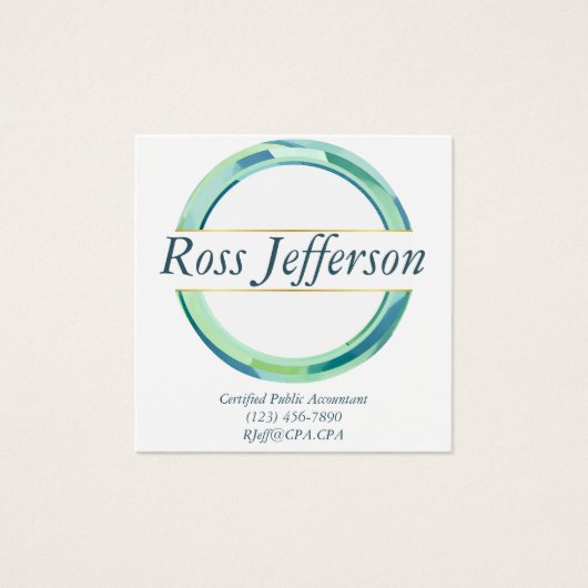 Blue Circle-Logo Vierkante Visitekaartjes (Voorkant)