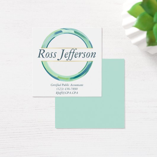 Blue Circle-Logo Vierkante Visitekaartjes (Bureau)