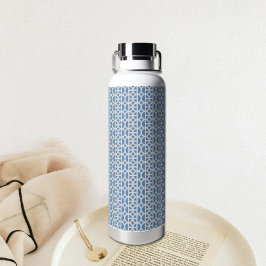 Blue Circle Pattern Water Bottle Waterfles