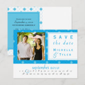 Blue Circle Save the Date Kaart (Voorkant / Achterkant)