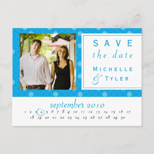 Blue Circle Save the Date Kaart (Voorkant)