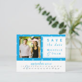 Blue Circle Save the Date Kaart (Staand voorkant)