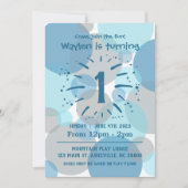 Blue Circles Birthday Boy Invitation Kaart (Voorkant)