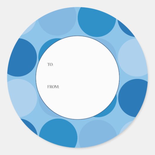 Blue Circles Cadeau Label (Voorkant)