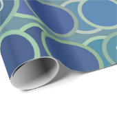 Blue Circles Pattern Custom Birthday Age Cadeaupapier (Rol Hoek)