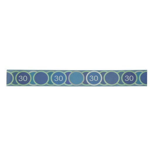 Blue Circles Pattern Custom Birthday Age Satijnen Lint (Voorkant)