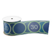 Blue Circles Pattern Custom Birthday Age Satijnen Lint (Spoel)