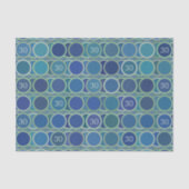 Blue Circles Pattern Custom Birthday Age Tissuepapier (Voorkant)