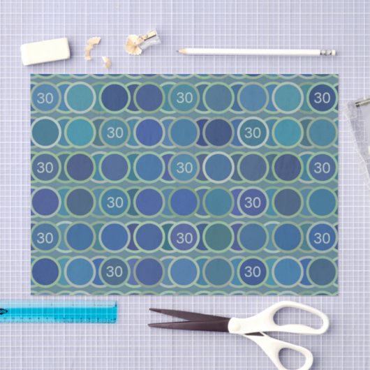 Blue Circles Pattern Custom Birthday Age Tissuepapier (Craft)