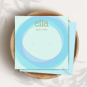 Blue Circles Studs Earning Display Card Square Vierkante Visitekaartjes