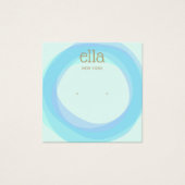 Blue Circles Studs Earning Display Card Square Vierkante Visitekaartjes (Voorkant)