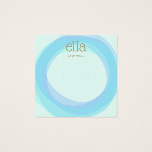 Blue Circles Studs Earning Display Card Square Vierkante Visitekaartjes (Voorkant)