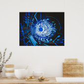 Blue Circuit Board Abstract Poster (Keuken)