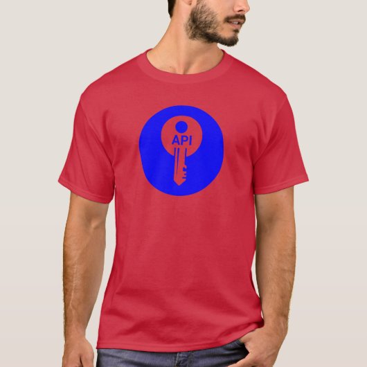 Blue Circular API Key Icon T-shirt (Voorkant)