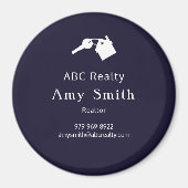 Blue Circular Business Card Magnet (Voorkant)