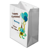 Blue Circus Birthday Kind Medium Cadeauzakje (Achterkant Gekanteld)