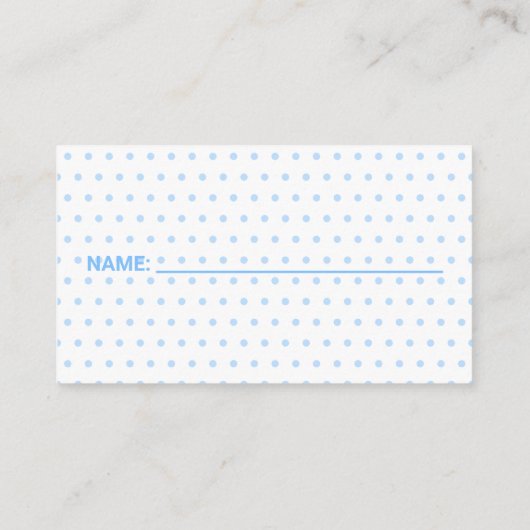 Blue Circus Cute Elephant Diaple Ticket Informatiekaartje (Achterkant)