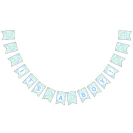 Blue Circus Cute Pattern Baby Boy Baby shower Vlaggetjes