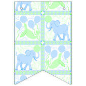 Blue Circus Cute Pattern Baby Boy Baby shower Vlaggetjes (Eerste vlag)