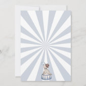 Blue Circus verjaardagsfeest uitnodiging carnaval (Achterkant)