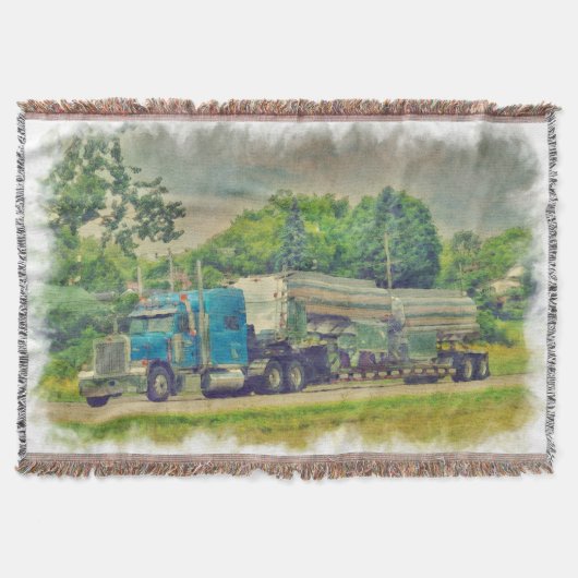 Blue Cistern Truck Highway Driving Art Design Deken (Voorkant)