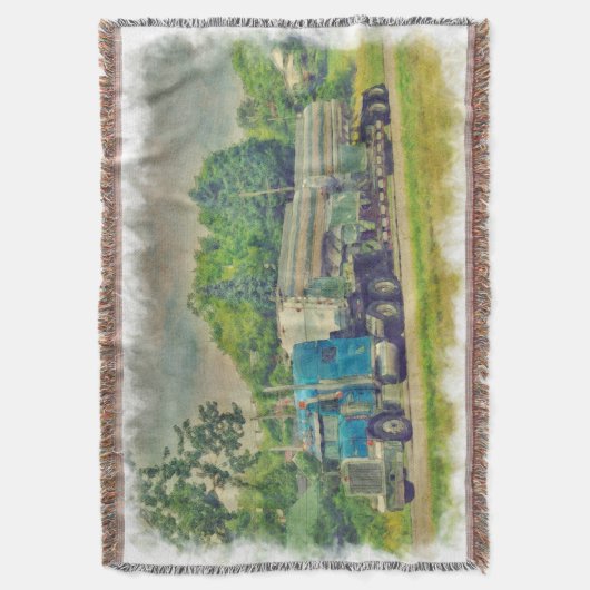 Blue Cistern Truck Highway Driving Art Design Deken (Voorkant Verticaal)