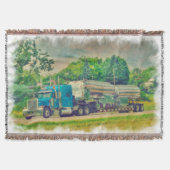 Blue Cistern Truck Highway Driving Art Design Deken (Voorkant)