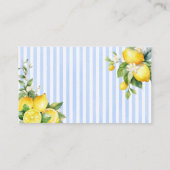 Blue Citrus Lemon Ciao Baby Diaper Raffle Card Informatiekaartje (Achterkant)