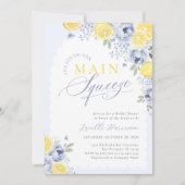 Blue Citrus Lemon Vrijgezellenfeest Kaart (Voorkant)