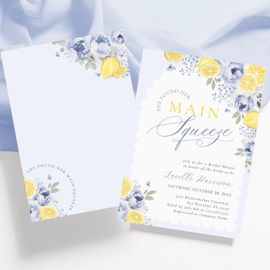 Blue Citrus Lemon Vrijgezellenfeest Kaart