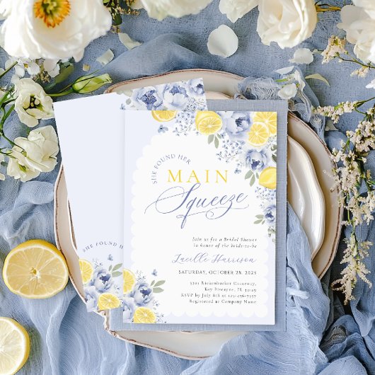 Blue Citrus Lemon Vrijgezellenfeest Kaart