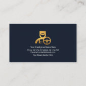 Blue City Block Gold Chauffeur Placard Monogram Visitekaartje (Achterkant)
