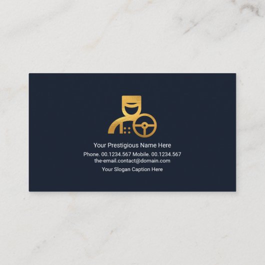 Blue City Block Gold Chauffeur Placard Monogram Visitekaartje (Achterkant)