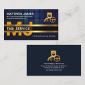 Blue City Block Gold Chauffeur Placard Monogram Visitekaartje (Voorkant / Achterkant)