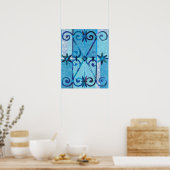 Blue City CHEFCHAOUEN Paper Collage Poster (Keuken)