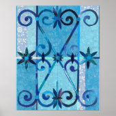 Blue City CHEFCHAOUEN Paper Collage Poster (Voorkant)