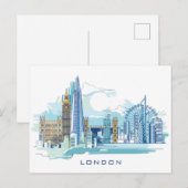 Blue City Skyline | Londen, Engeland Briefkaart (Voorkant / Achterkant)