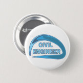 Blue Civil Engineer Button (Voorkant /achterkant)