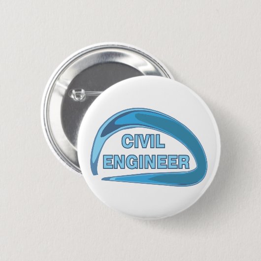 Blue Civil Engineer Button (Voorkant /achterkant)