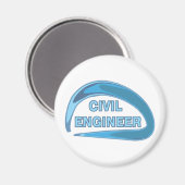 Blue Civil Engineer Button Magneet (Voorkant / Achterkant)